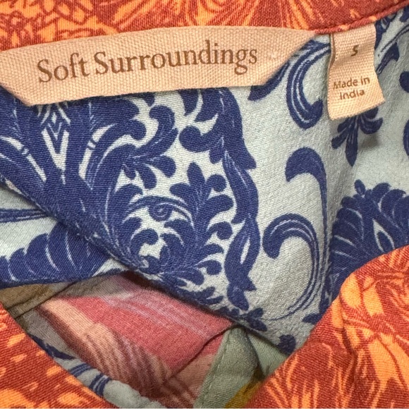 Soft Surrounding Mixed Pattern Button Up Blouse Womens Sz S Floral Multi Color - Picture 11 of 11